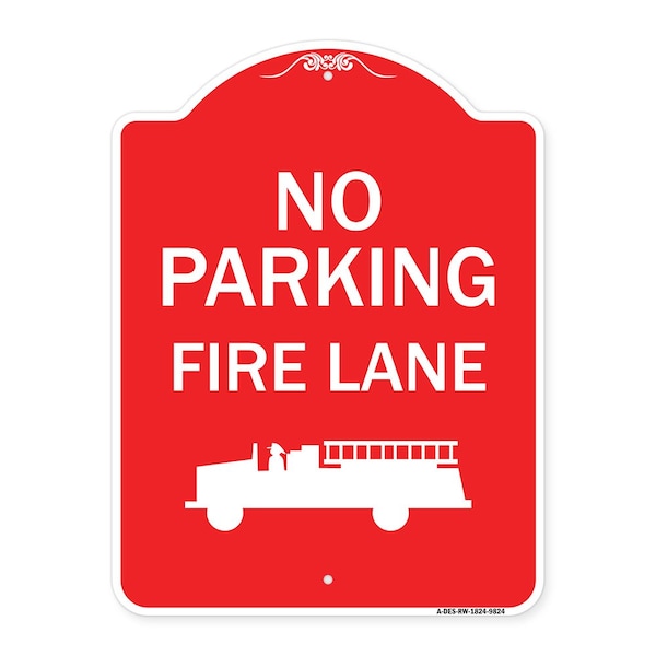 Signmission No Parking Fire Lane Heavy-Gauge Aluminum Architectural Sign, 24" x 18", RW-1824-9824 A-DES-RW-1824-9824 - main
